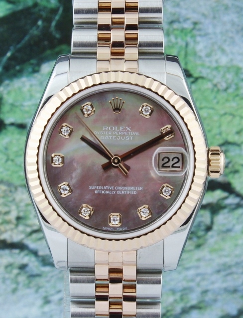 (image for) ROLEX MID SIZE 18K PINK GOLD OYSTER PERPETUAL DATEJUST / 178271
